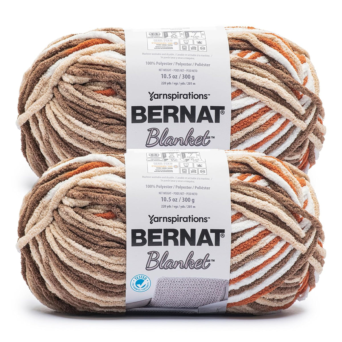 Bernat Blanket Estambre Chenille, Paquete de 2, Súper Voluminoso - WOODLAND VARG.