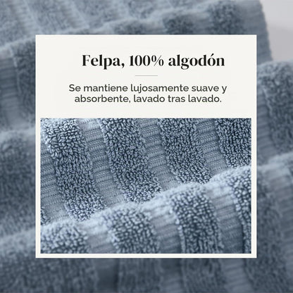Modern Threads Organic Vines - Juego de 6 Toallas de algodón 100% – Hilo teñido Jacquard y sólido – Incluye 2 Toallas de baño, 2 Toallas de Mano, 2 paños – Absorbente, de Secado rápido, Suave y