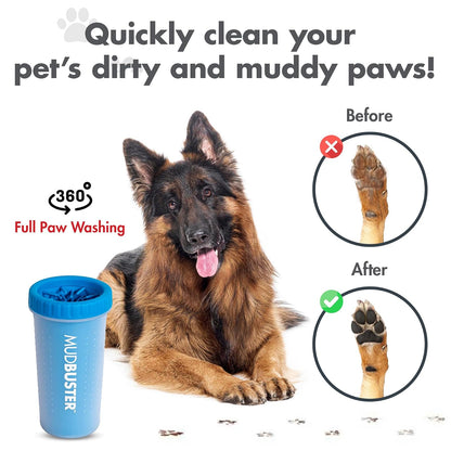 Dexas MudBuster - Limpiador de patas azules portátil grande para perros, suministros y accesorios para mascotas de alta calidad