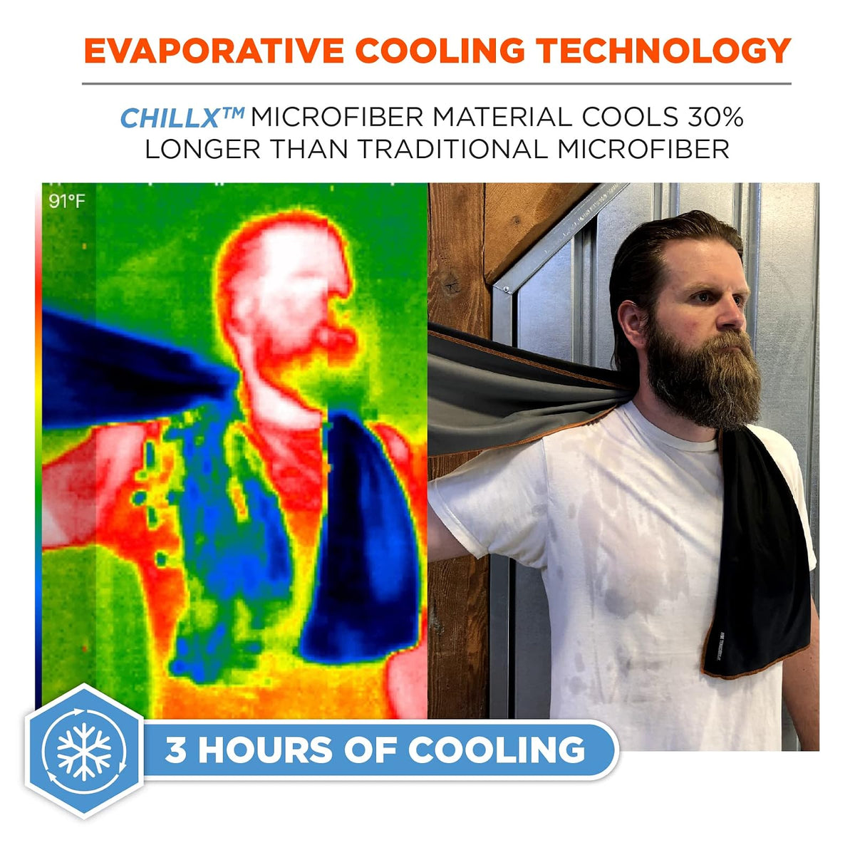 Ergodyne Chill-Its Toalla de refrigeración de Microfibra evaporativa