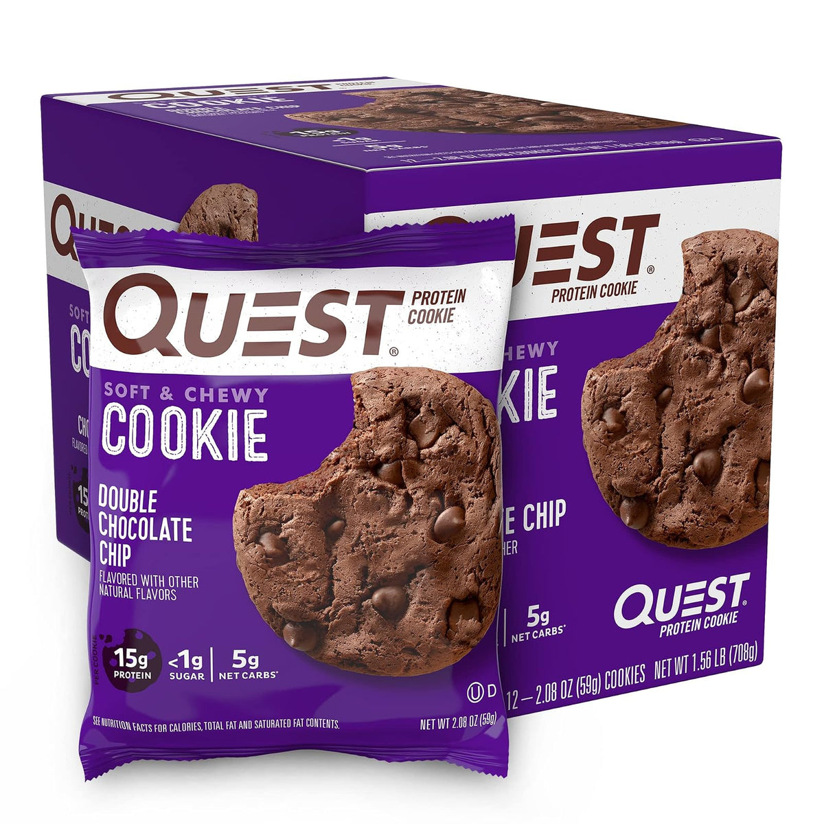 Quest Nutrition Galleta de Proteína sabor Doble Chocolate - Caja 12 Piezas