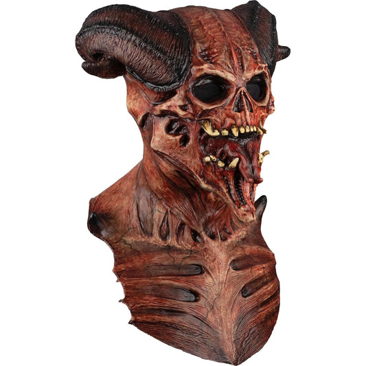 Ghoulish Productions Máscara De Látex Astaroth Devil´s, Accesorio Cosplay Calavera Demonio Rojo, Disfraz Aterrador para Halloween y Fiestas Temáticas, Cosplay Demonio con Cuernos, Diseño Artesanal