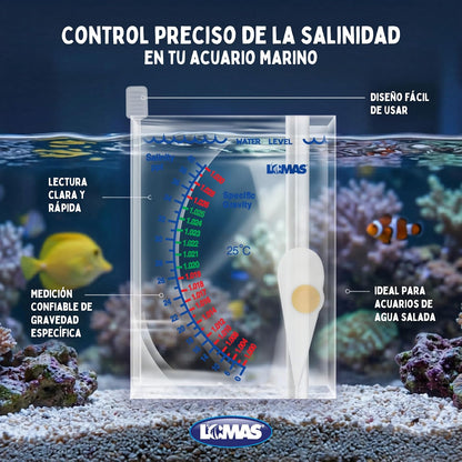 Fancy Pets Lomas Hidrómetro Controla los Niveles de Salinidad para Acuario y/o Peceras Marinos