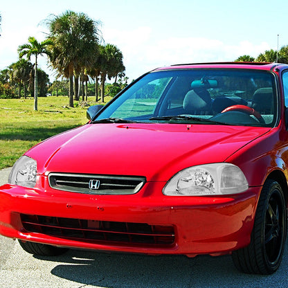 DNA Motoring HL-OH-HC96-CH-CL1 Par de Faros Delanteros para Honda Civic 1996-1998, Cromo/Transparente