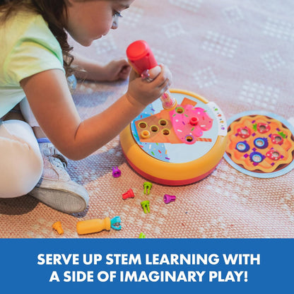 Educational Insights Design & Drill Rivet Pop Cafe – Juguetes Stem de Motor Fino, Juguetes de Aprendizaje Montessori, Juguetes Educativos para Niños 3+