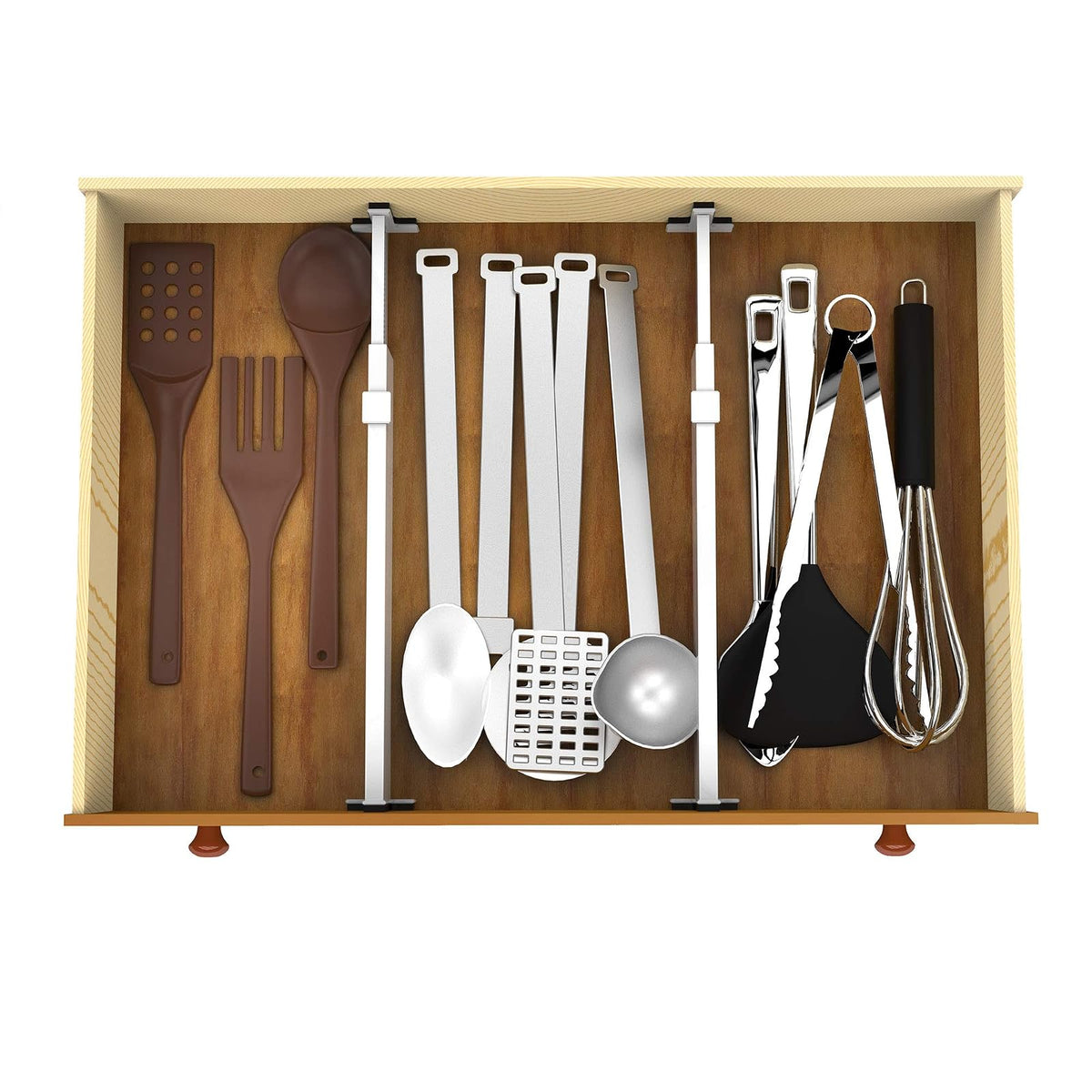 Lavish Home - Separador y Organizador de cajones expandibles, Juego de 2 separadores Ajustables para el hogar para Cocina, Cambiador, recámara, baño y más