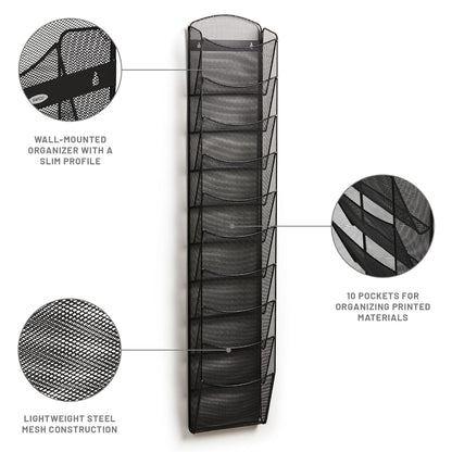 Safco 5579BL Onyx Mesh Magazine Rack, Black