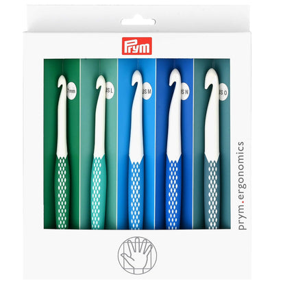 Prym Ergonomics - Juego de ganchos de ganchillo, L (7 mm, L, M, N, O)