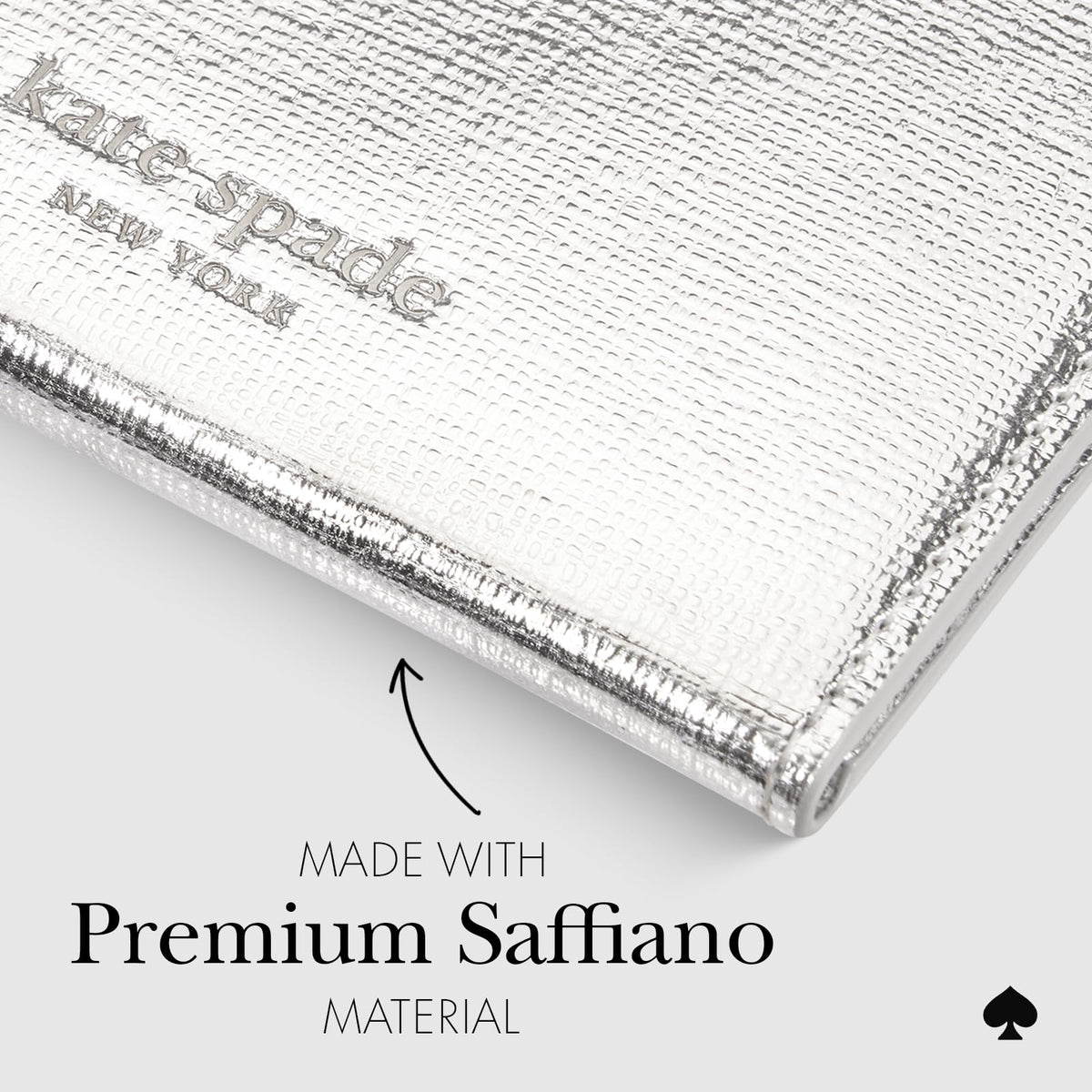 Kate Spade New York Morgan, portafolios magnética para teléfono/Tarjetero – Compatible con teléfonos y Fundas MagSafe – Metallic Silver