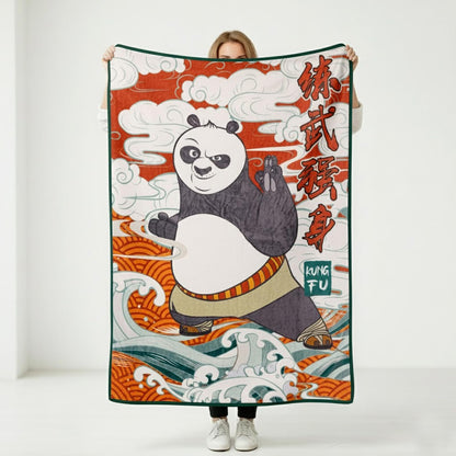 Silver Buffalo Kung Fu Panda - Manta de Forro Polar de 45 x 60 Pulgadas, Suave y acogedora, 180 g/m²