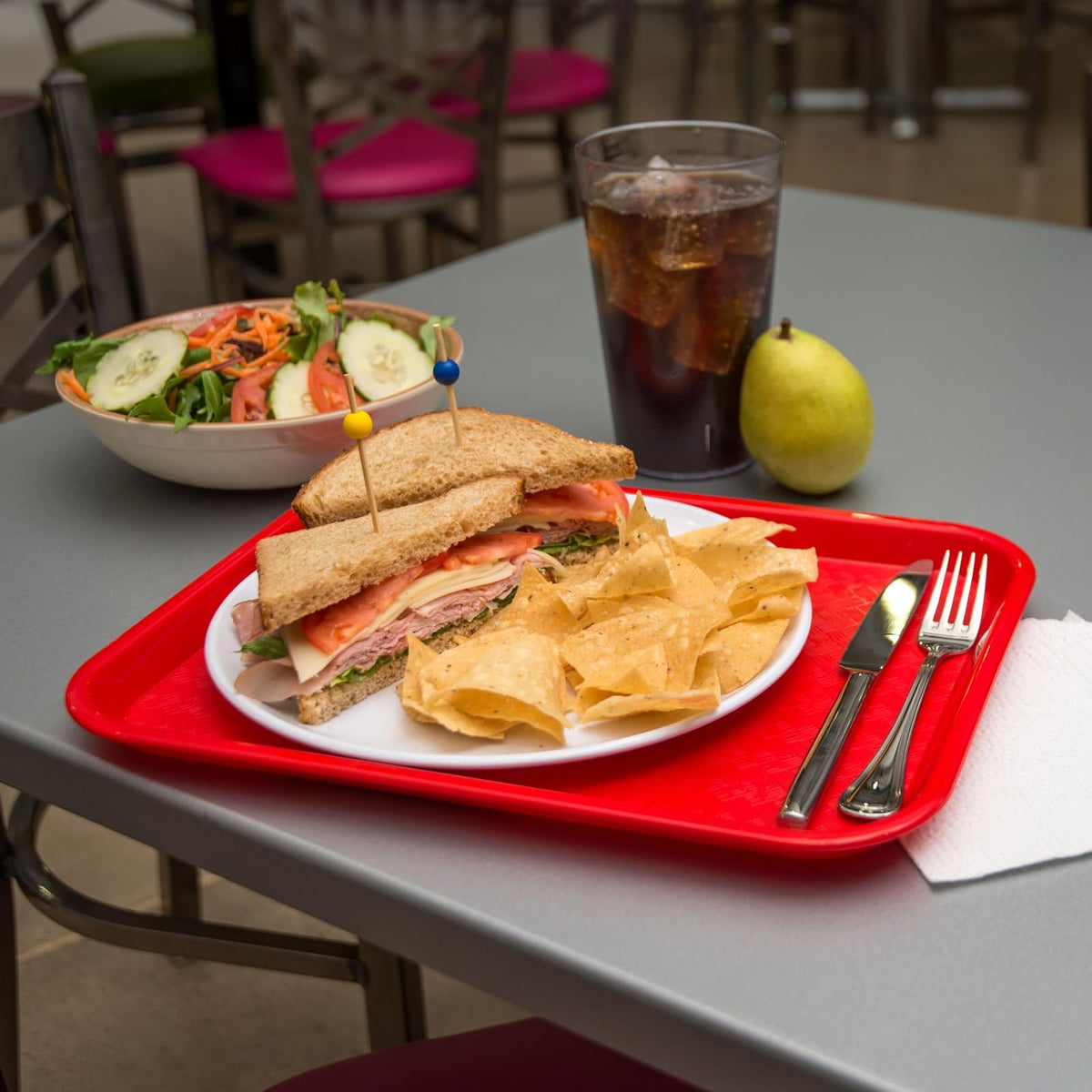 Carlisle CT101405 Cafe Standard Tray, 10-Inch by 14-Inch, Red