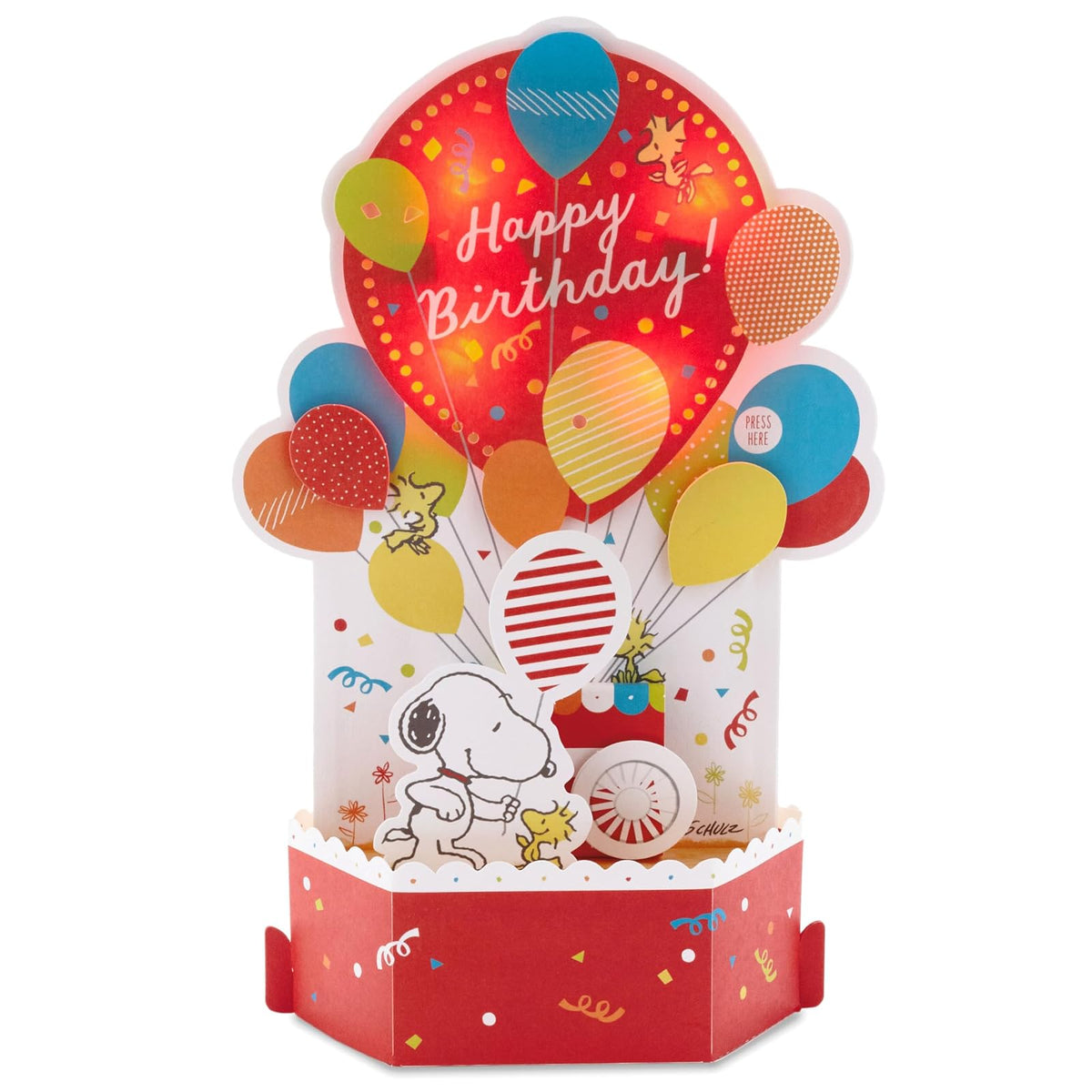 Hallmark - Tarjeta de felicitación de cumpleaños con música (globos de cumpleaños, diseño de cacahuetes)