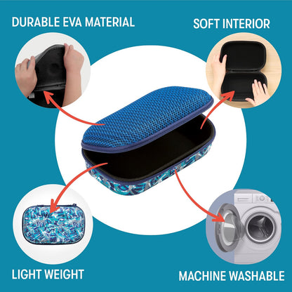 ZIPIT Estuche Lápices Gran Capacidad | Azul, material EVA y poliéster, lavable a máquina, organizador para escuela