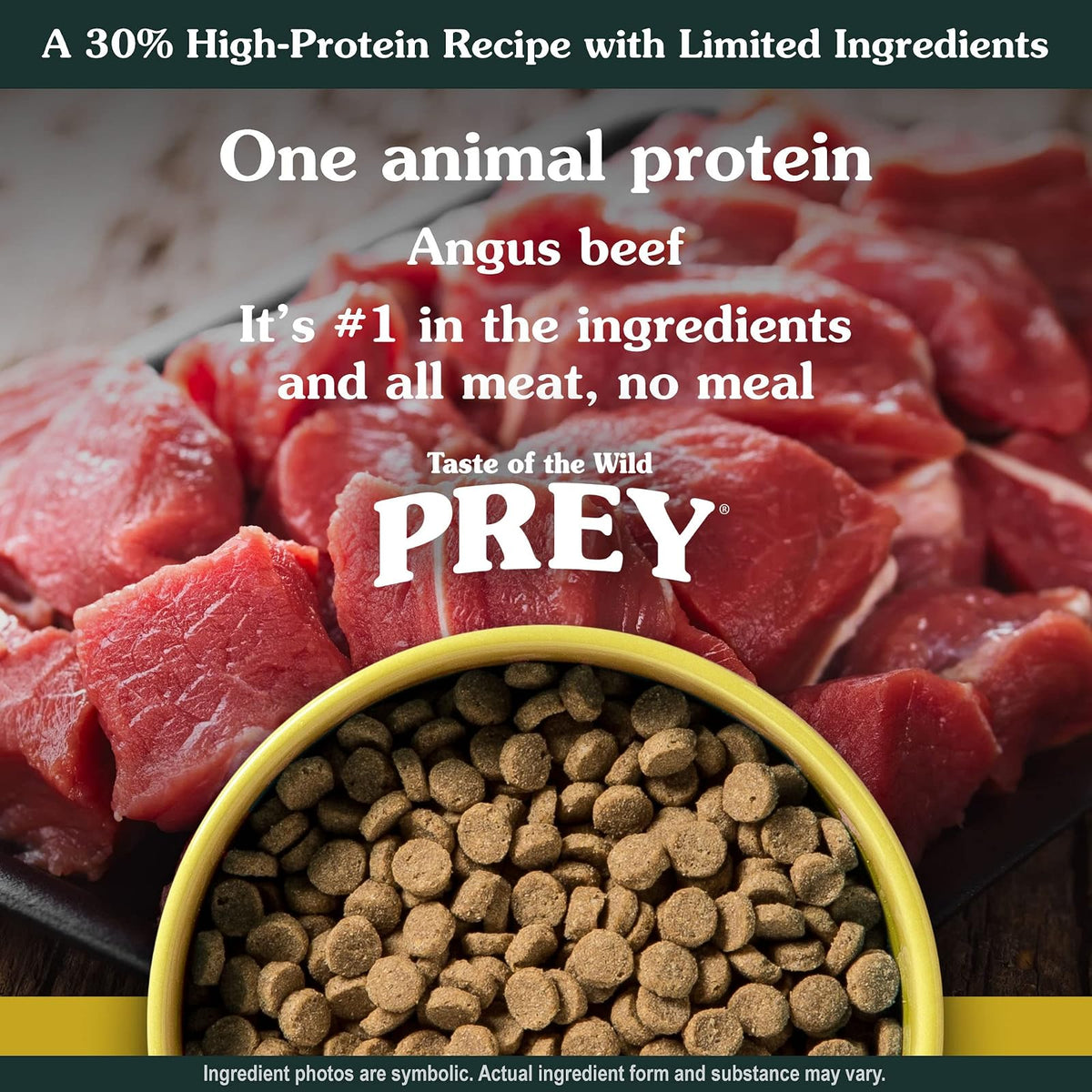 Taste of The Wild Prey Res Angus Alimento para Gato | Res Angus como ingrediente principal, ingredientes limitados, sin granos, fórmula para gatos adultos