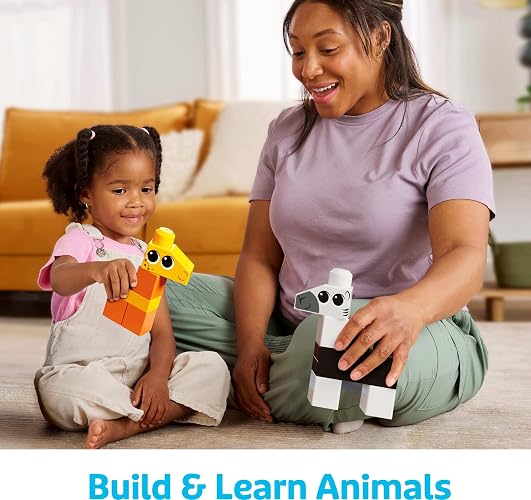Mega Bloks Juguete de Construcción Paquete de 250 Bloques ¡Construye Tus Animales Favoritos! para bebés de 1 año en adelante