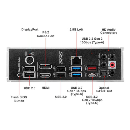 MSI MPG B550 Gaming Plus V1 Placa Base para Juegos (AMD Ryzen 5000, AM4, DDR4, PCIe 4.0, SATA 6Gb/s, M.2, USB 3.2 Gen 2, HDMI/DP, ATX)