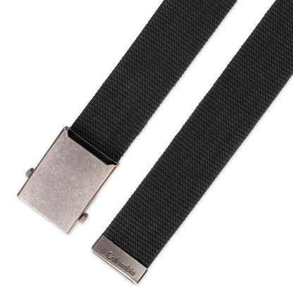 Columbia Cinturón de tela militar ajustable para hombre, talla única, correa de algodón y hebilla de placa de metal