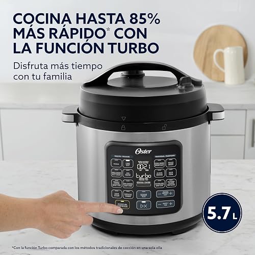 Olla Eléctrica Multifunción Oster Turbo 5.7 Litros Color Plata Modelo CKSTPCECT57D