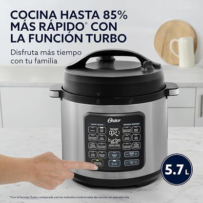 Olla Eléctrica Multifunción Oster Turbo 5.7 Litros Color Plata Modelo CKSTPCECT57D