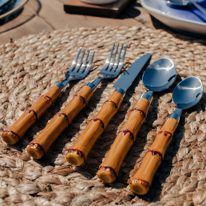 Cambridge Silversmiths Cubiertos Bamboo 20 Piezas Acero 18/0 Mango Plástico Para 4