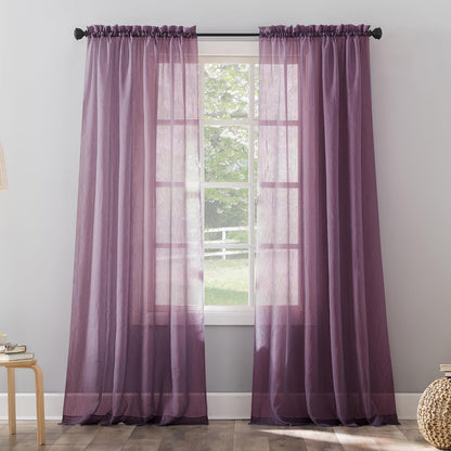 No. 918 Erica Panel de Cortina de Gasa Transparente - 1 - Morado - 129.5An x 213.4Al cm (1 Paneles)