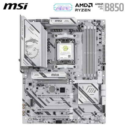 MSI mag B850 Gaming Plus MAX WiFi Motherboard, ATX - Compatible con procesadores AMD Ryzen 9000/8000/7000, AM5, DDR5 Memory Boost (hasta 8200+ MT/s OC), PCIe 5.0 x16, M.2 Gen5, Wi-Fi 7, 5G LAN