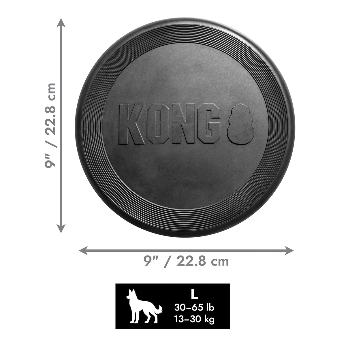 Kong Extreme Flyer Disco de Goma para Perro, Grande, Negro