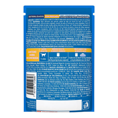 Purina Cat Chow Adulto Esterilizado Todos los Tamaños Sabor Pescado 24pack de 85g