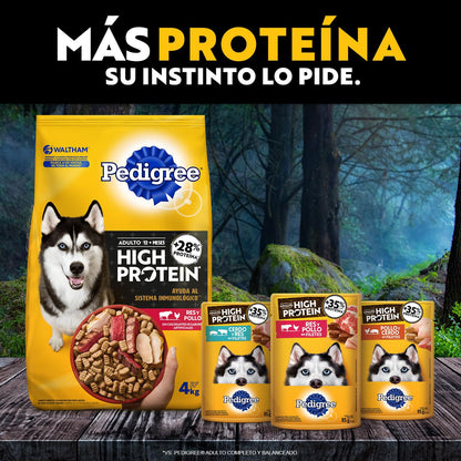 Pedigree High Protein Croquetas para Perros Adultos Sabor Res y Pollo 10kg