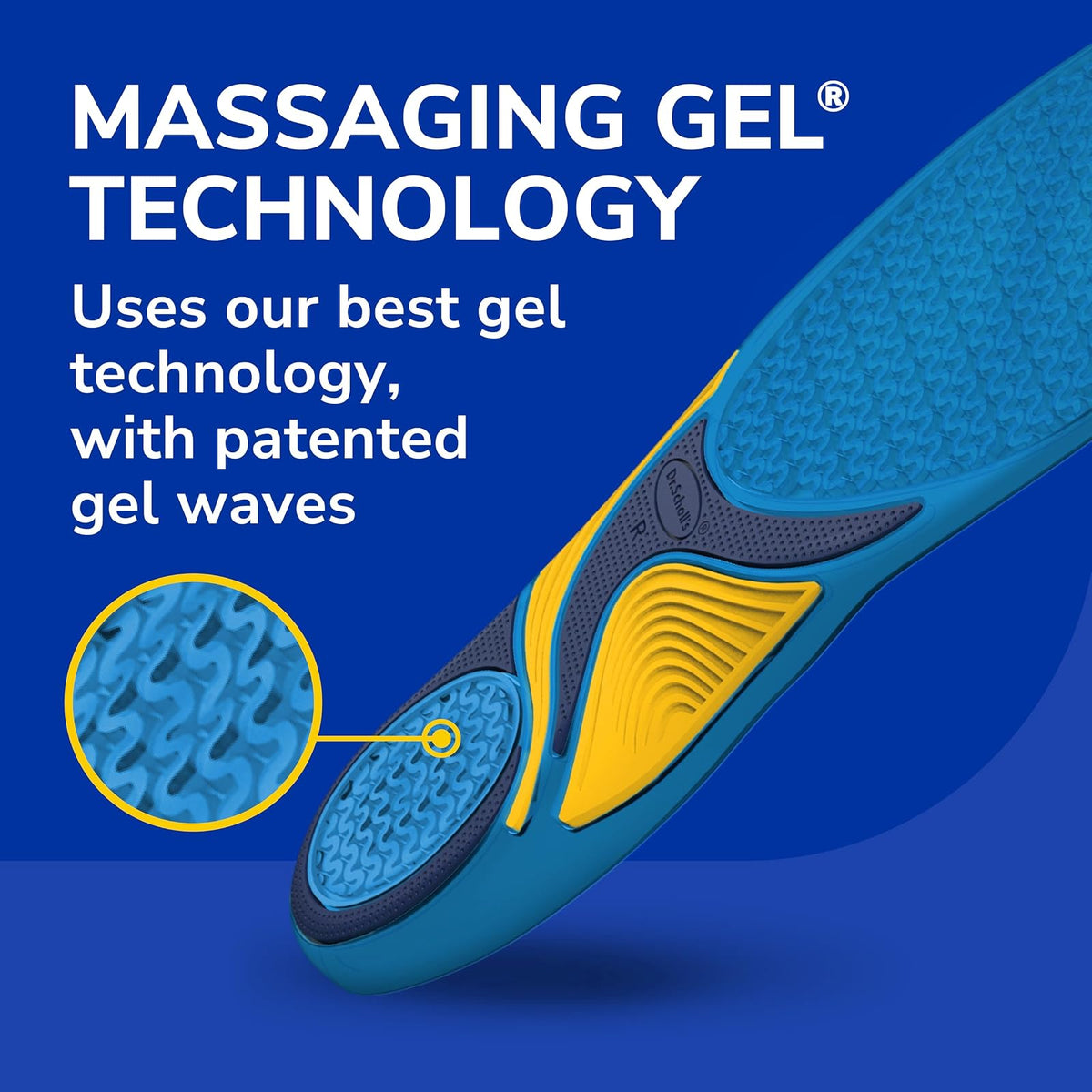 Dr. Scholl's - Plantillas de gel masajeadoras Dr. Scholl's Comfort and Energy para hombre, 1 par, tallas 8-14