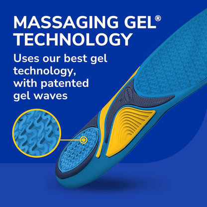 Dr. Scholl's - Plantillas de gel masajeadoras Dr. Scholl's Comfort and Energy para hombre, 1 par, tallas 8-14