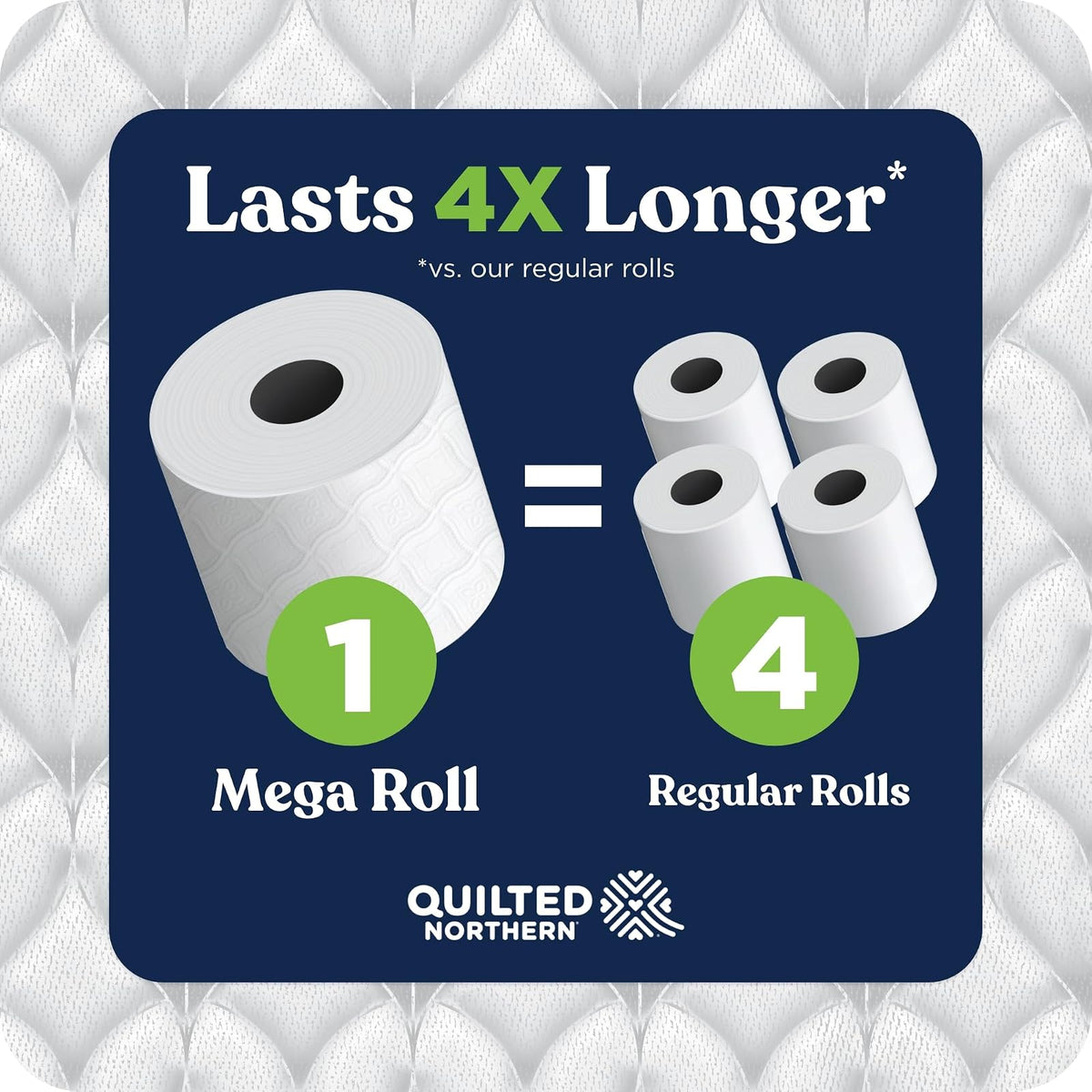 Papel higiénico acolchado Northern ultra suave y fuerte, 18 mega rollos = 72 rollos regulares, 5 veces más fuerte, papel higiénico suave de alta calidad con embalaje de papel reciclable