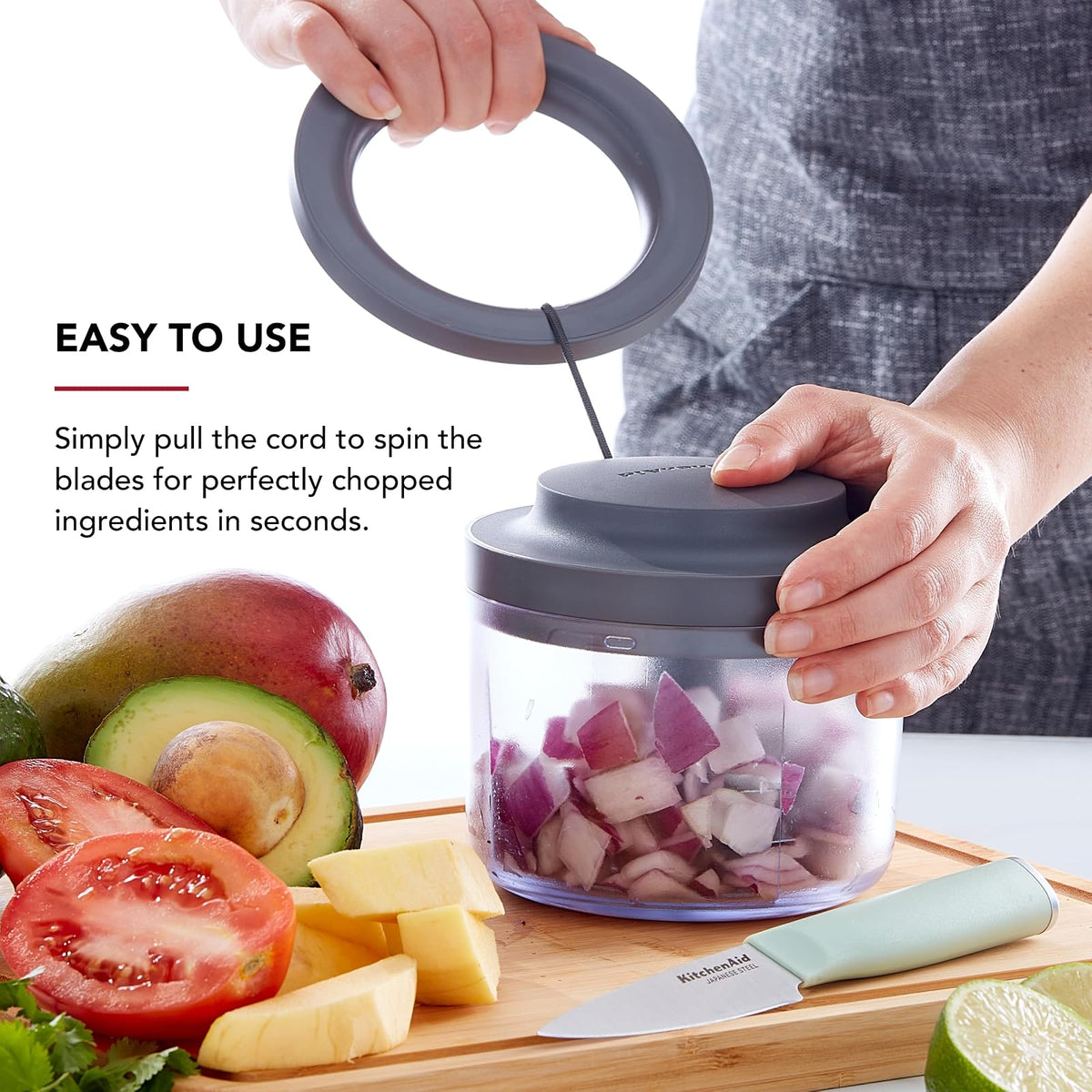 KitchenAid Picador manual de alimentos, gris carbón, 3.8 tazas