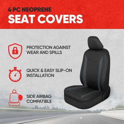 Motor Trend SpillGuard 2 Funda de Asiento para Automóviles y Automóviles Funda de Asiento para Camión – Neopreno Inalámbrico Gris