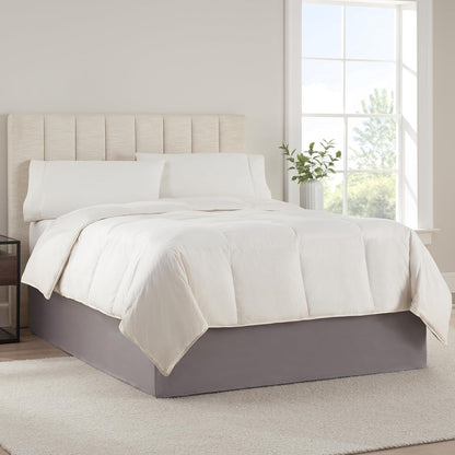 SERTA - Falda de Cama Moderna y sólida, con Volantes de Calidad de Hotel con caída de 13 Pulgadas, Lavable a máquina, King, Gris Oscuro