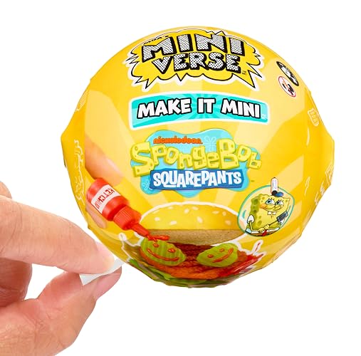MINIVERSE, Comida Miniatura, Make It Mini Bob Esponja Pantalones Cuadrados, Juguete Sorpresa, Cápsula Misteriosa