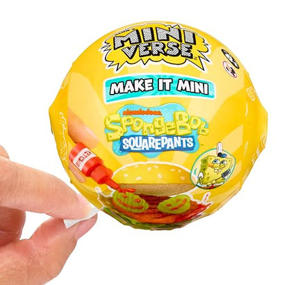 MINIVERSE, Comida Miniatura, Make It Mini Bob Esponja Pantalones Cuadrados, Juguete Sorpresa, Cápsula Misteriosa