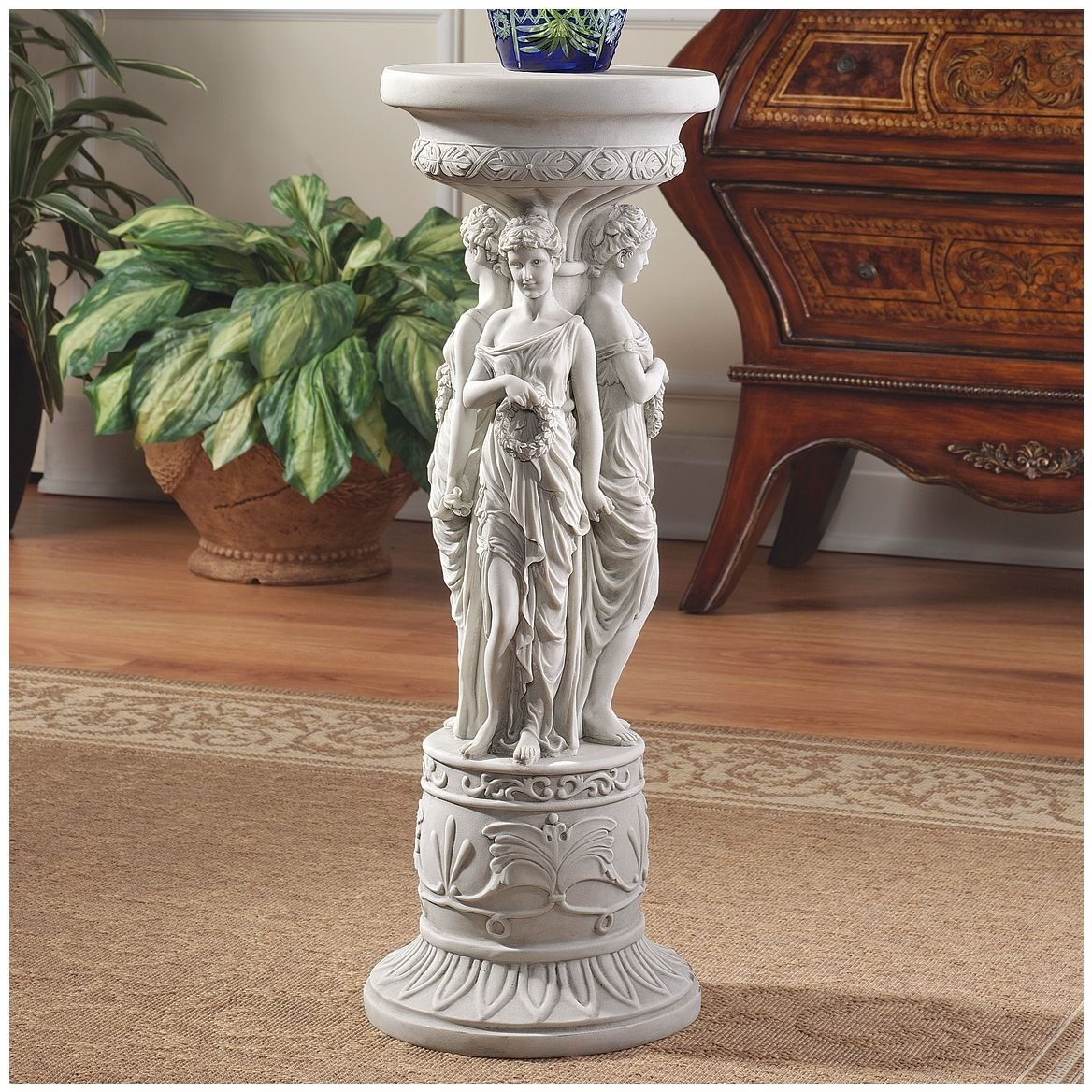 Design Toscano KY992 Chatsworth Manor - Soporte de Planta de Columna de Pedestal neoclásico, 28 Pulgadas, Piedra Antigua