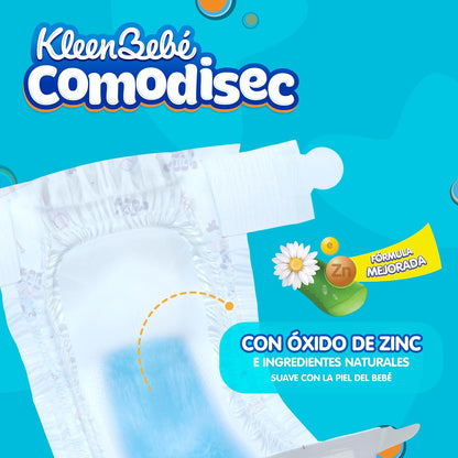 KleenBebé Comodisec, Pañal Para Bebé, Tamaño Grande, Caja Con 216 Pañales