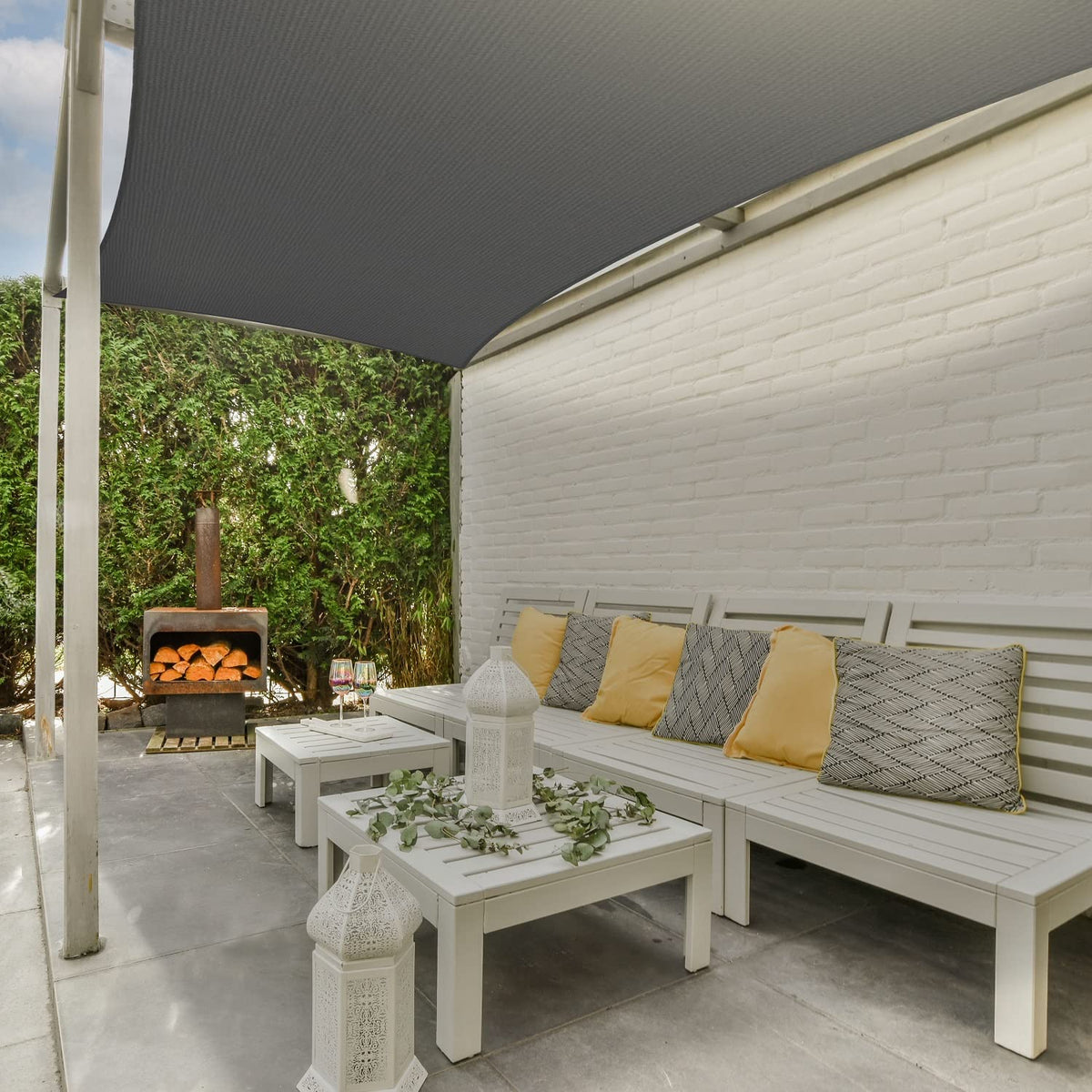 AsterOutdoor - Toldo rectangular de 6 x 10 pies, con bloqueo UV para patio, patio, césped, jardín, actividades al aire última intervensión, grafito