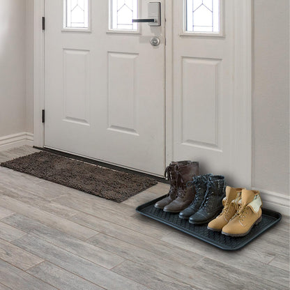 Stalwart - Bandeja para Botas para Todo Tipo de climas, Juego de 2 Alfombrillas Grandes de plástico Resistente al Agua, para Uso en Interiores y Exteriores en Todas Las Estaciones (Negro)