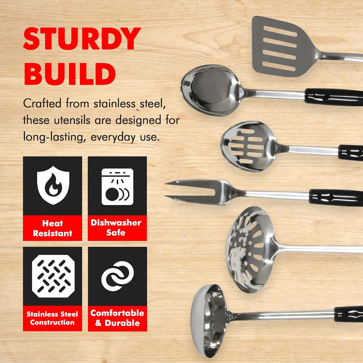 Chef Craft Select - Espátula de acero inoxidable, Juego, Plateado, Una talla, 1