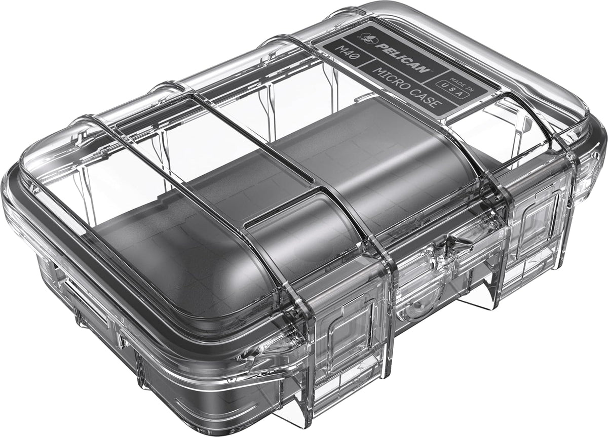 Pelican M40 Micro Case Estuche Protector Hermético, Negro - Negro - Transparente - M40