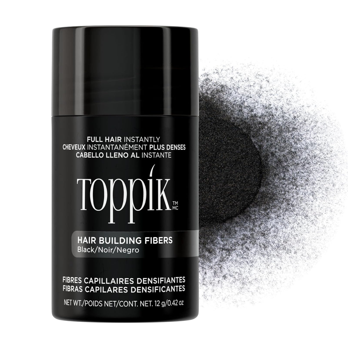 Toppik Fibras de Construcción de Cabello - Black - 12 g (Paquete de 1)