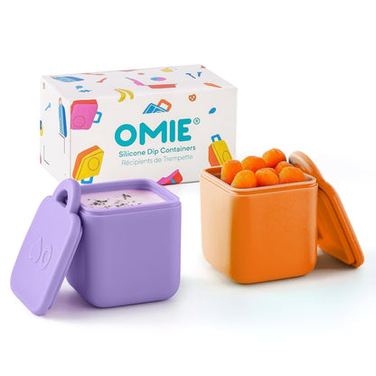 OmieBox Contenedores de Silicona para Almuerzo, sin BPA - 4 ounces - Purple - Green