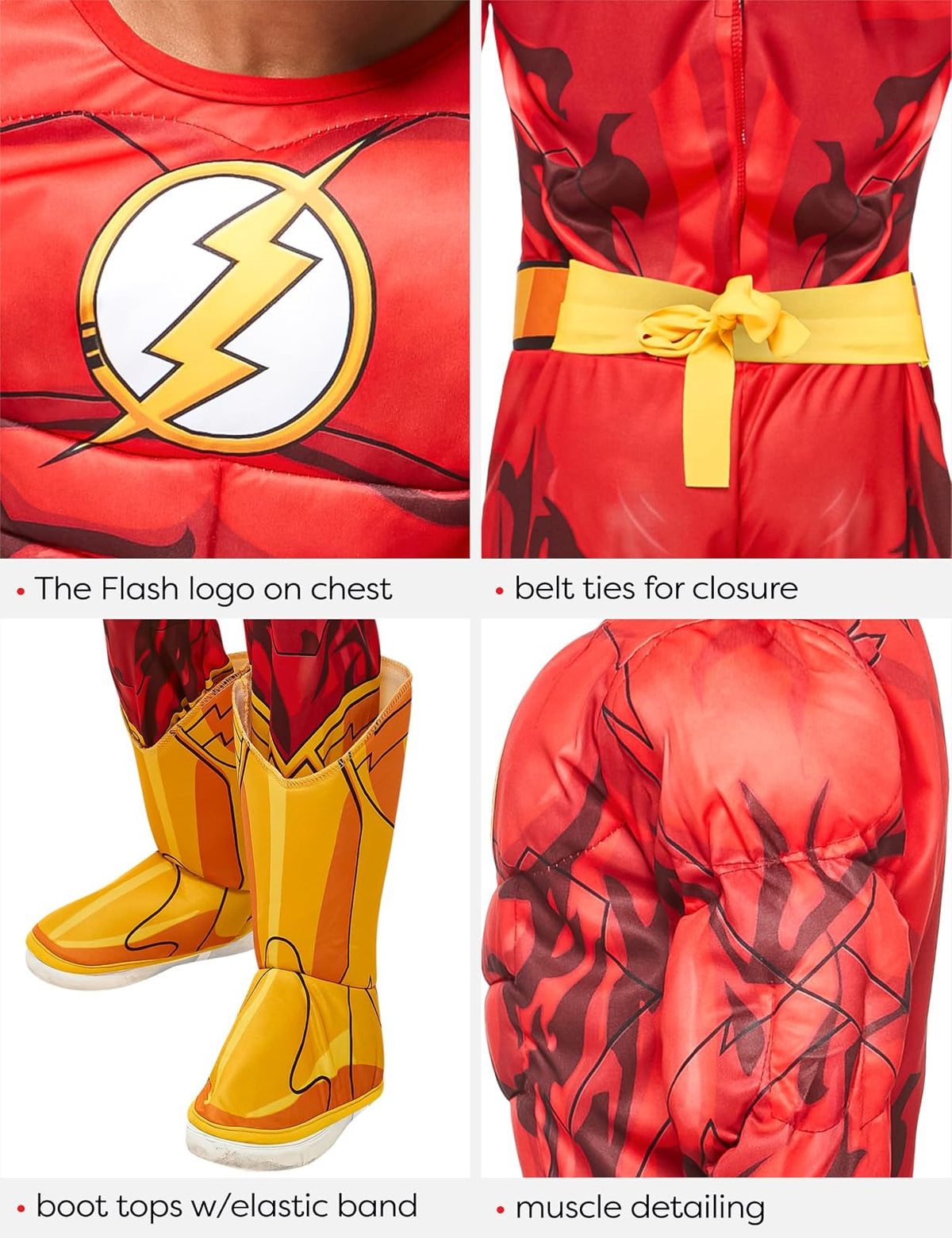 Rubie's Disfraz de superhéroes DC Flash Deluxe para niños, pequeño