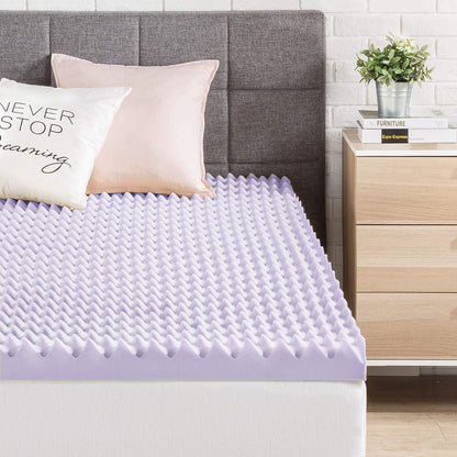 Best Price Mattress Cubrecolchón de Espuma viscoelástica con diseño de Caja de Huevos de 3 Pulgadas con infusión de Lavanda Relajante, Certificado CertiPUR-US, tamaño Individual XL