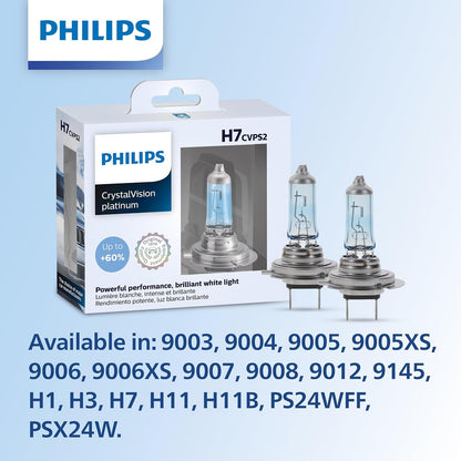 Philips Automotive Lighting 9004 CrystalVision Platinum - Foco para faros delanteros, paquete de 2