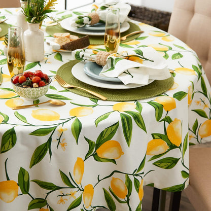 DII Mantel para Cena de Fiesta, Lemon Bliss, Redondo de 177.8 cm, 1, 1