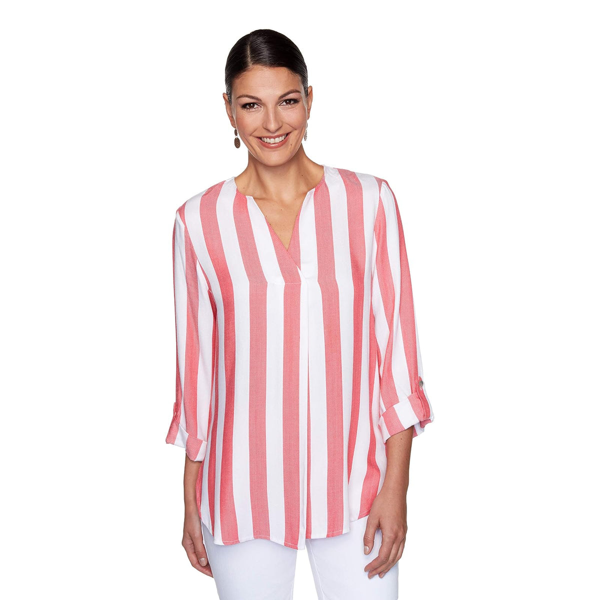 Ruby Rd. Top de Rayas Cabana Camisa Tipo túnica para Mujer